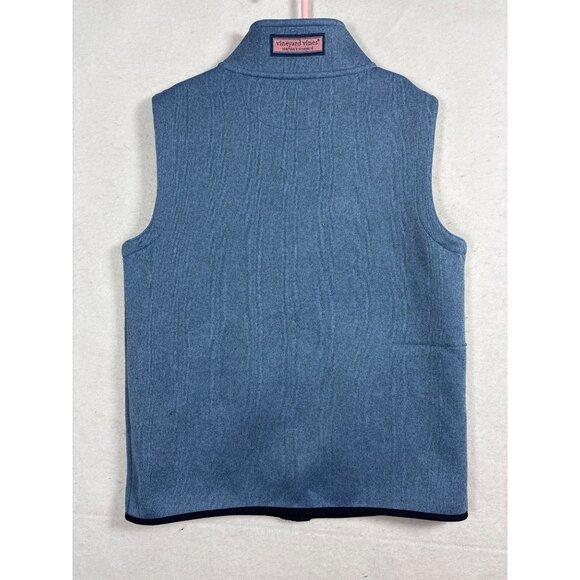 Vineyard Vines Boys Blue Fleece Vest Size M 12-14 Polyester Zip-Up Sleeveless - Picture 6 of 10